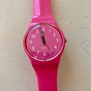 Pink Swatch watch
